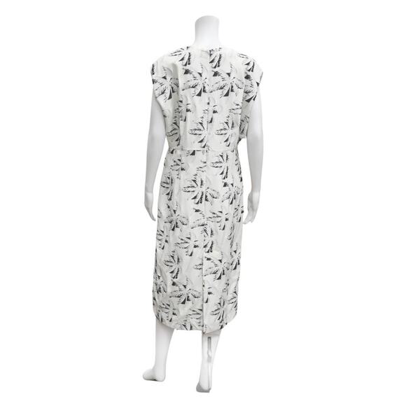 MARNI White Black Palm Tree Print Shift Dress Size 42 Approx US 6 Midi Length - Picture 2 of 4